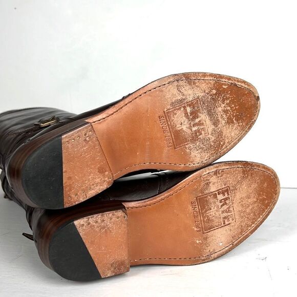 FRYE Dorado Riding Dark Brown Leather Boots - Picture 11 of 14